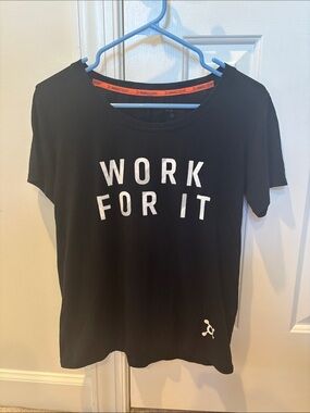 OTF Black Graphic “Work for It” Workout Tee